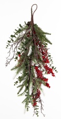 Girlanda 70cm z czerwonymi owocami mix gałązek (180671) 70x23cm