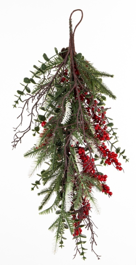 Girlanda 70cm z czerwonymi owocami mix gałązek (180671) 70x23cm