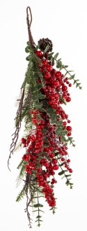 Girlanda 70cm z czerwonymi owocami mix gałązek (180671) 70x23cm