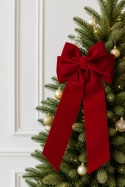Very large red velvet cascading bow 90x42 cm (546147)
