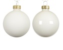 Set of 4 glass baubles, 10 cm diameter, white (opal/matte mix) (145766)