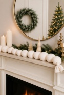 Plush ecru bauble garland 190 cm (553197)