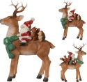 Reindeer with Santa, hedgehog, and little fox, polyresin (545459)