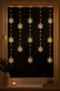 Kurtynka120x120cm 232LED ciepła 8f. śnieżynki timer (AVX100660)