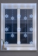 Kurtynka120x120cm 232LED zimna 8f. śnieżynki timer (AVX100650)