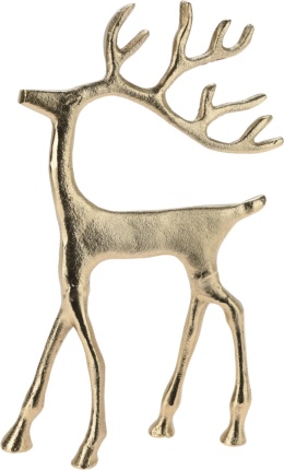 Renifer stojący 30cm metalowy złoty (539917)