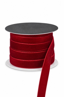 Burgundy velour ribbon on a spool, 200 x 0.8 cm (554812)
