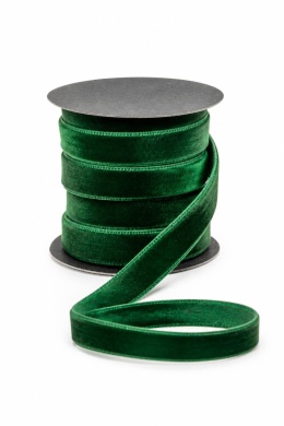 Dark green velvet ribbon on a spool, 200 x 0.8 cm (554812)