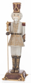 Dziadek do orzechów 42cm szary na podstawie poliresing (156496)