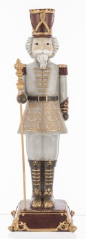 Dziadek do orzechów 42cm szary na podstawie poliresing (156496)