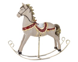 Rocking horse, gray, large, polyresin (171422)