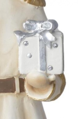 Renifer ceram. z prezentem ecru surdut h:40x11x10cm (2709)-20%