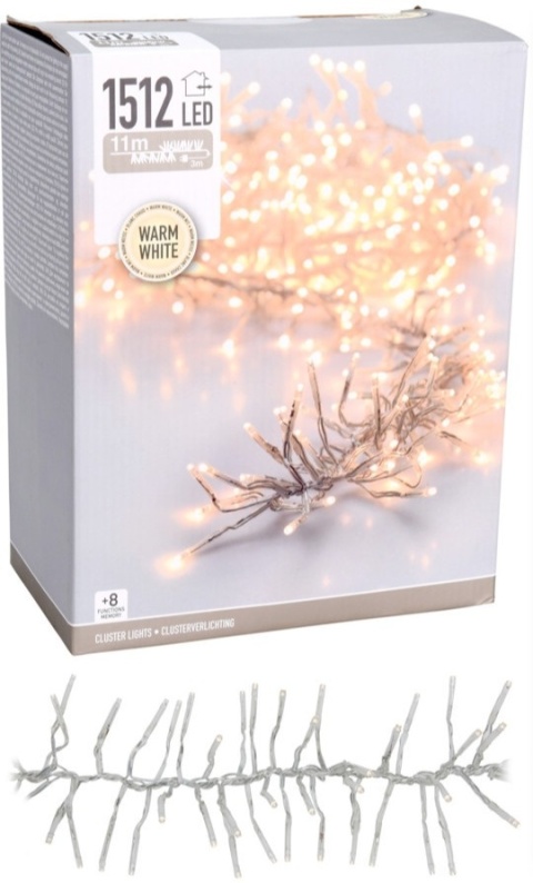 Girlanda świetlna 1512LED dł. 11m biała ciepła transparentny przewód(AGL550450)