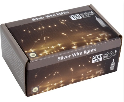 Lampki na druciku 300LED wiązka 10*300cm białe ciepłe (X5701520;AX8702530)