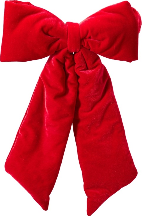 Red velvet bow chair decoration 50x30cm (548180)