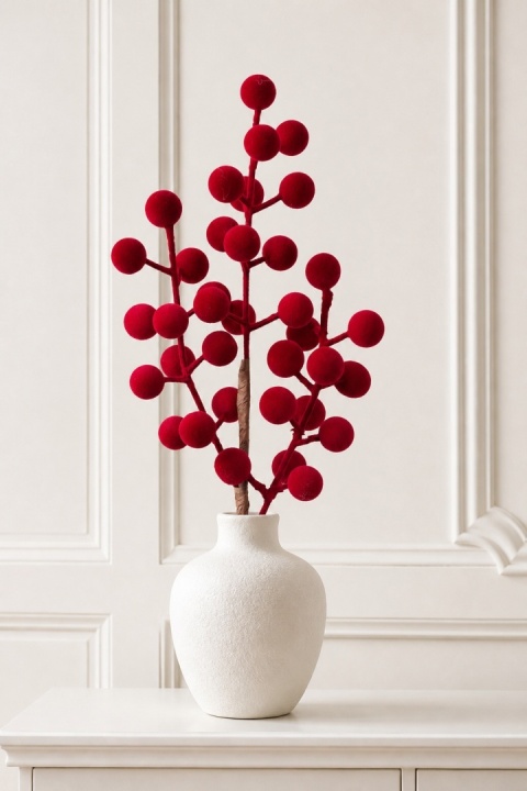 Burgundy velvet berry spray (546534)