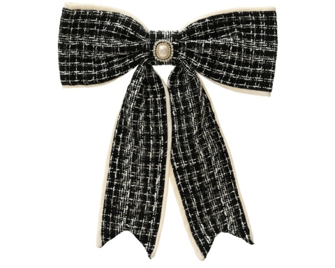 Beige faux-fur bow (512149) with decorative spray and bells