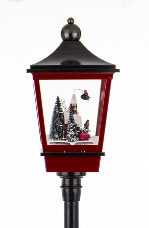 Latarnia 180cm LED ruchoma scenka wirujący śnieg grająca (179882)