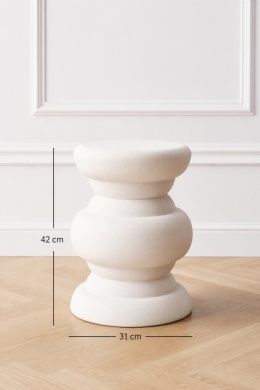 Decorative round metal side table, ecru, 31 cm diameter (541947)