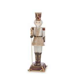 Dziadek do orzechów 31cm szary na podstawie poliresing (156567)