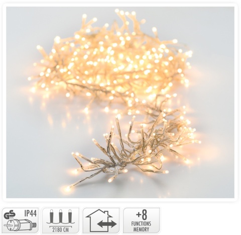 Girlanda świetlna 3000LED dł.22m ciepła transparentny kabel (AGL550470)
