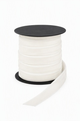 Ecru velour ribbon on a spool 200 x 0.8 cm (554812)