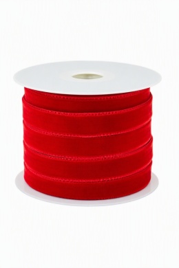 Red velour ribbon on a spool 200 x 0.8 cm (554812)