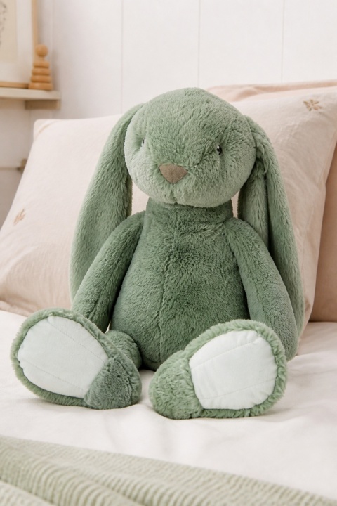 Pluszowy królik 40 cm, zielony, z długimi uszami, mały (543271)