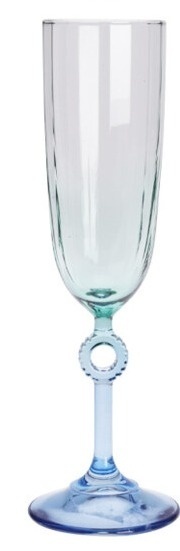 Kieliszek do szampana 270ml kolorowe szkło zielono niebieskie (046000570)