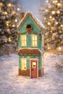 Domek ceramiczny na t-light turkusowy (2551)