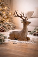 "Forest" style reclining reindeer, polyresin (2450)