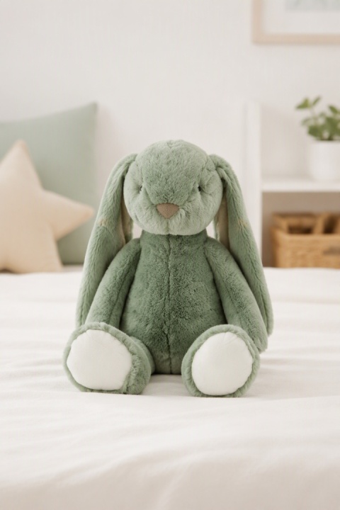 Pluszowy królik 40 cm, zielony, z długimi uszami, mały (543271)