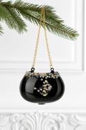 Oval glass handbag pendant, glossy black(B) (523420)