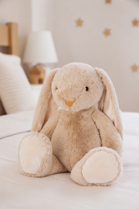 Small beige plush rabbit with long ears, 40 cm (543271)