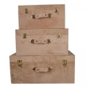 Kufer welurowy beżowy mały h:19*40*23cm (116190)-20%