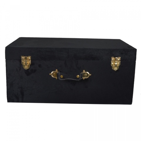 Kufer welurowy czarny średni h:22*46*29cm (16198)-20%