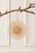 Gold glitter rosette hanging decoration, 11.5 cm diameter (520742)