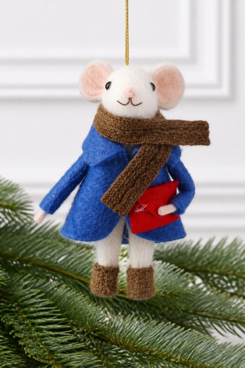 Mouse in blue outfit hanging ornament (545364)(A)