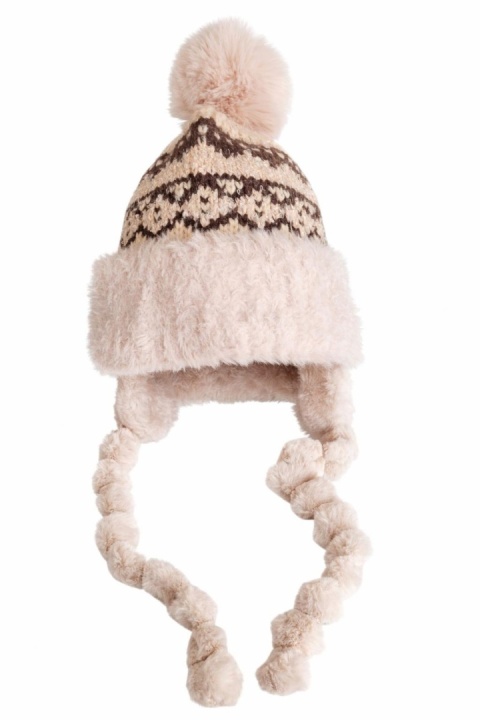 Czapka alpejska beżowa z warkoczami (600150599)