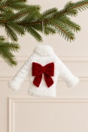 White sweater-shaped hanging decoration with a velour bow (548191)(A)