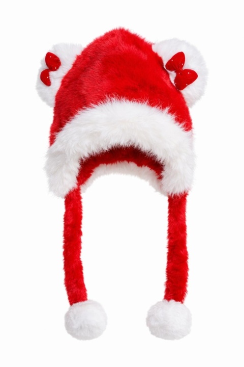 Premium Santa Claus hat with ears and bow (600161399)