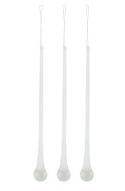 Set of 3 glass icicles 20cm (100098)-20%
