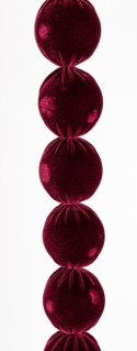 Girlanda z bombek 6cm burgund welur (186222)