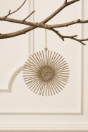 Champagne glitter rosette hanging decoration, 11.5 cm diameter (520742)