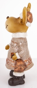 Ceramic reindeer with a sack, champagne-colored (181061)