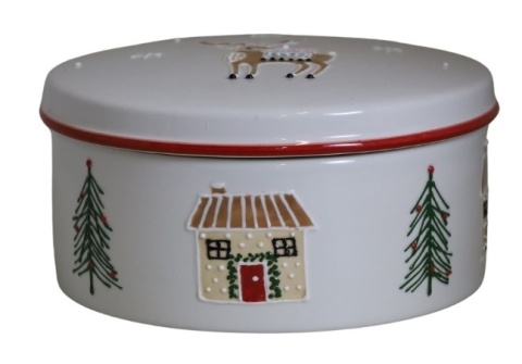 Pojemnik ceramiczny ręcznie malowana duży (8273)