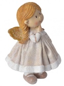 Aniołek ceramiczny beżowy stojący duży 2wzory (1745)-30%