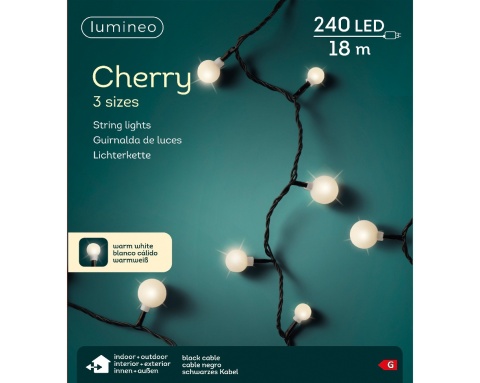 Lampki 240LED kuleczki białe ciepłe wew/zew dł.18m (494647)