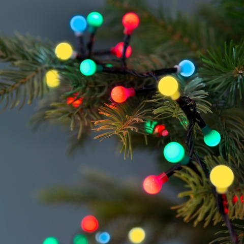 Cherry-style globe string lights, 240 multicolored LEDs, 18m (494660)