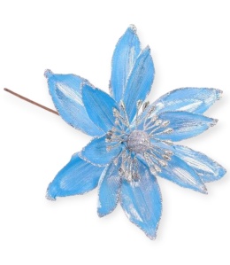 Kwiat magnolia błękitna metalizowana (CV37186-5)